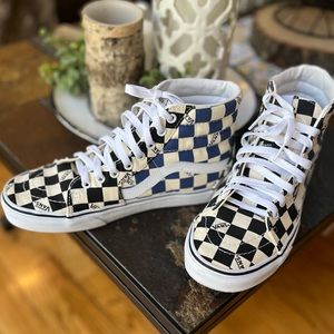 Vans Sk8-Hi (Big Check) Unisex Skate Shoes Black/Navy-Men’s size 8.5, Women’s 10